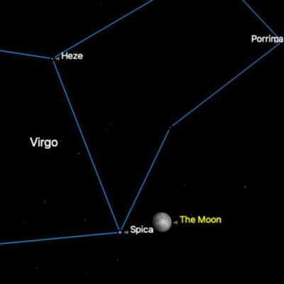 The Moon and Spica Share the Sky in a Celestial Dance