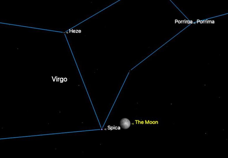 The Moon and Spica Share the Sky in a Celestial Dance